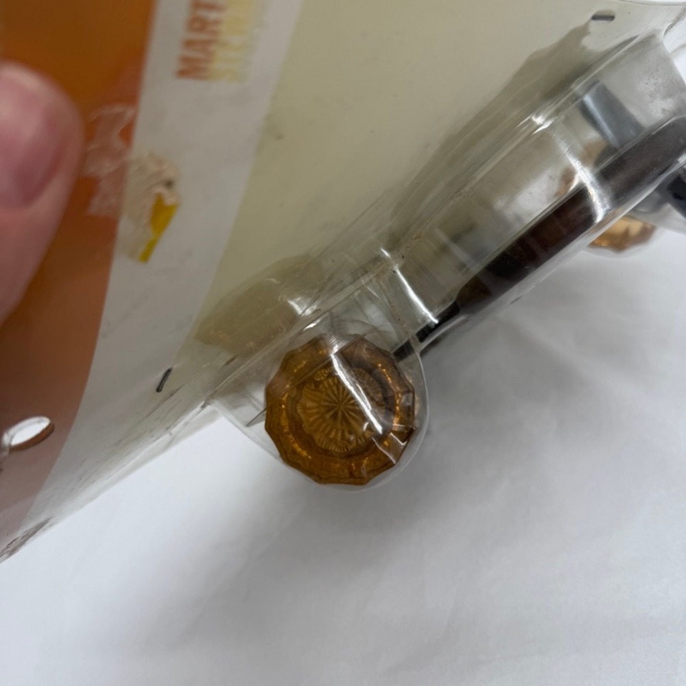 Martha Stewart Decorative Holdbacks Antique Brass Amber Glass Finial VTG NOS - Picture 11 of 13